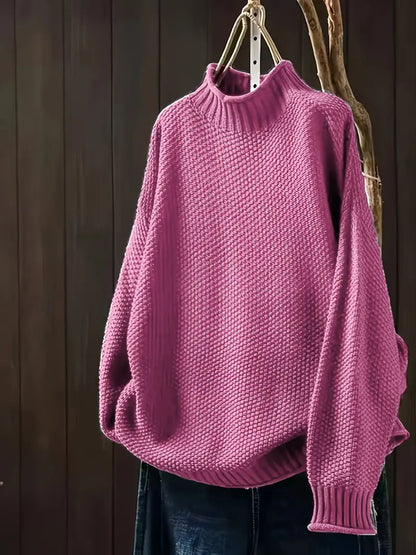 Aurora - Jersey de punto grueso para mujer con cuello alto