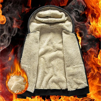 Hugo - Chaqueta con capucha de invierno para hombre con forro cálido