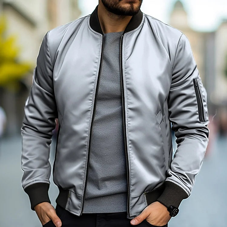 Leonardo - Chaqueta bomber satinada para hombre