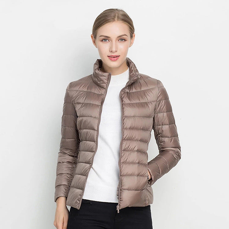 Irene - Chaqueta acolchada verde con cremallera