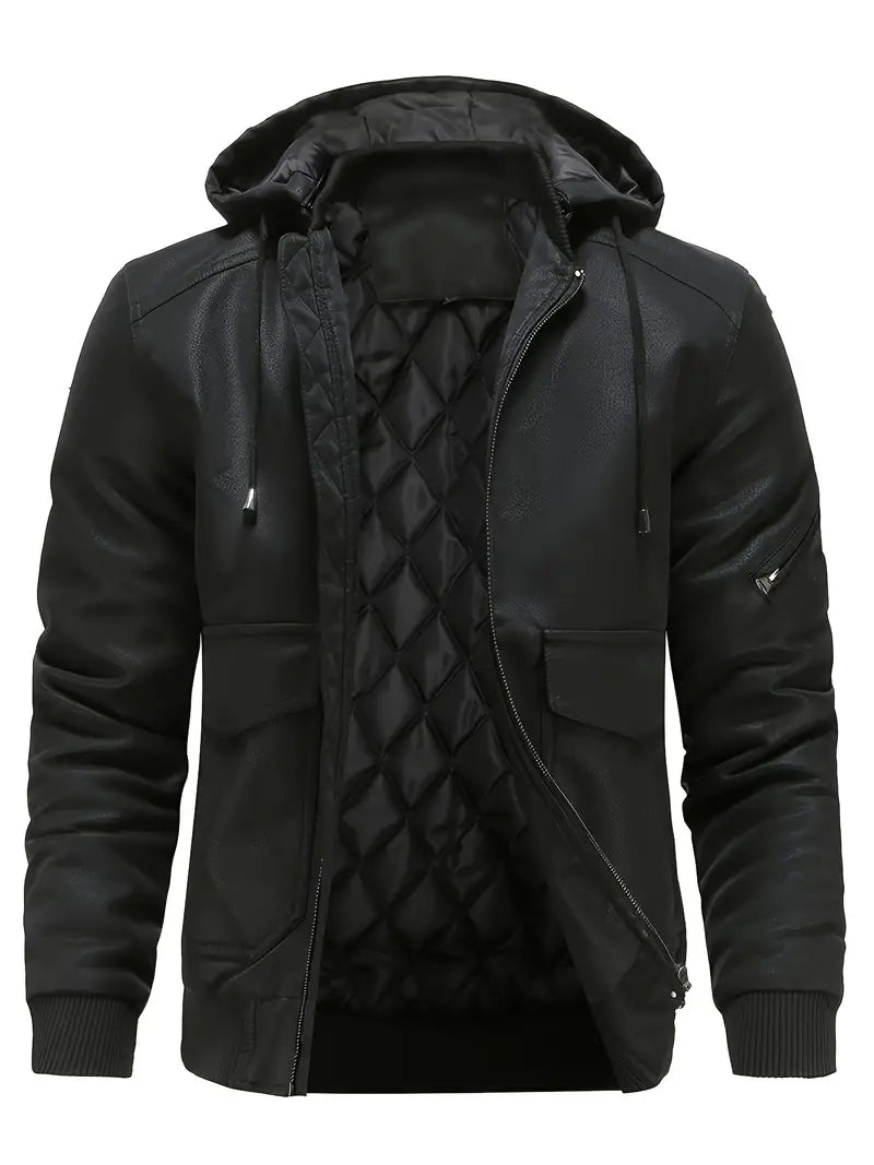 Adrián - Chaqueta de invierno para hombre con capucha acolchada