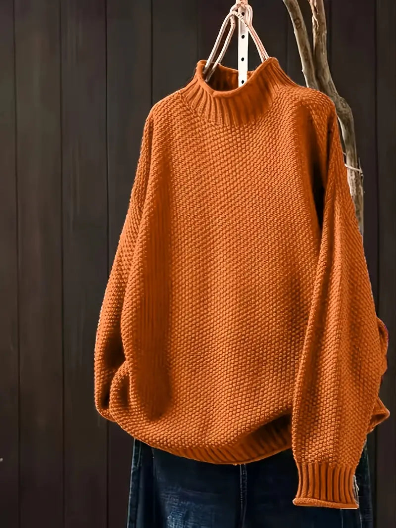 Aurora - Jersey de punto grueso para mujer con cuello alto
