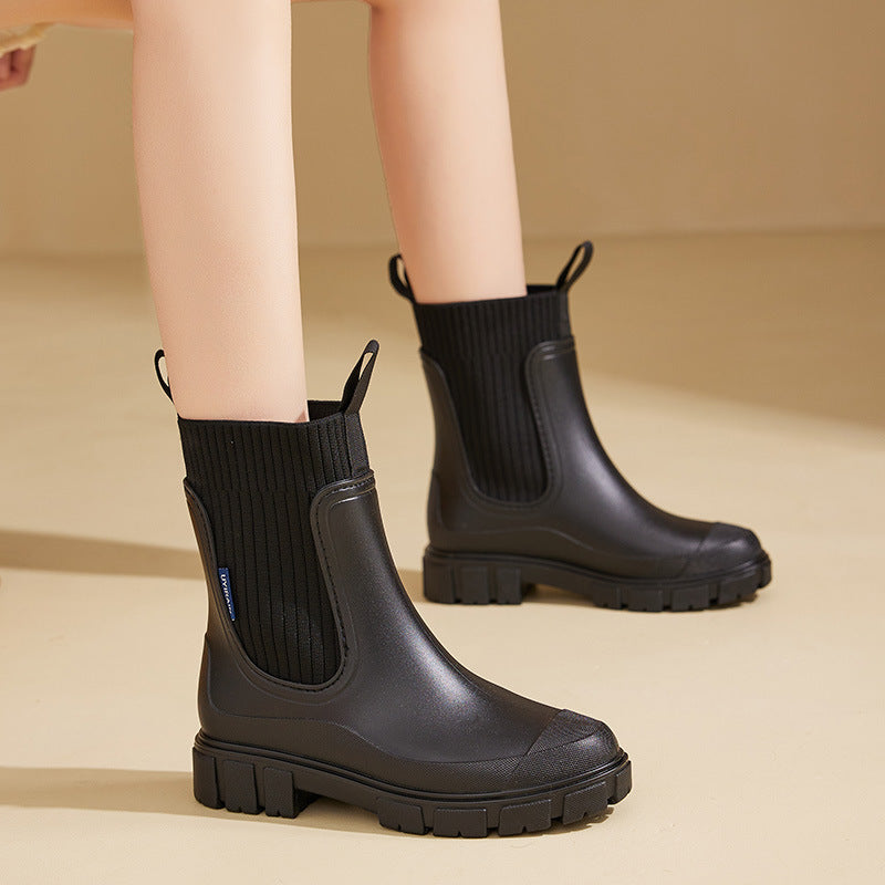 Valeria - Botas de mujer tipo chelsea con suela gruesa