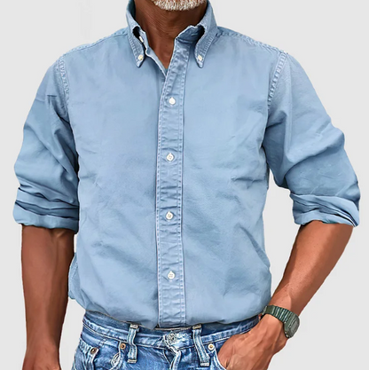 Rafael – Camisa Casual de Algodón con Cuello Abotonado para Hombre