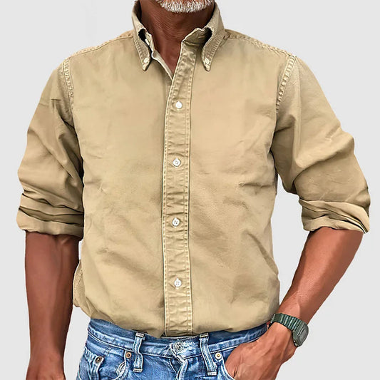 Rafael – Camisa Casual de Algodón con Cuello Abotonado para Hombre