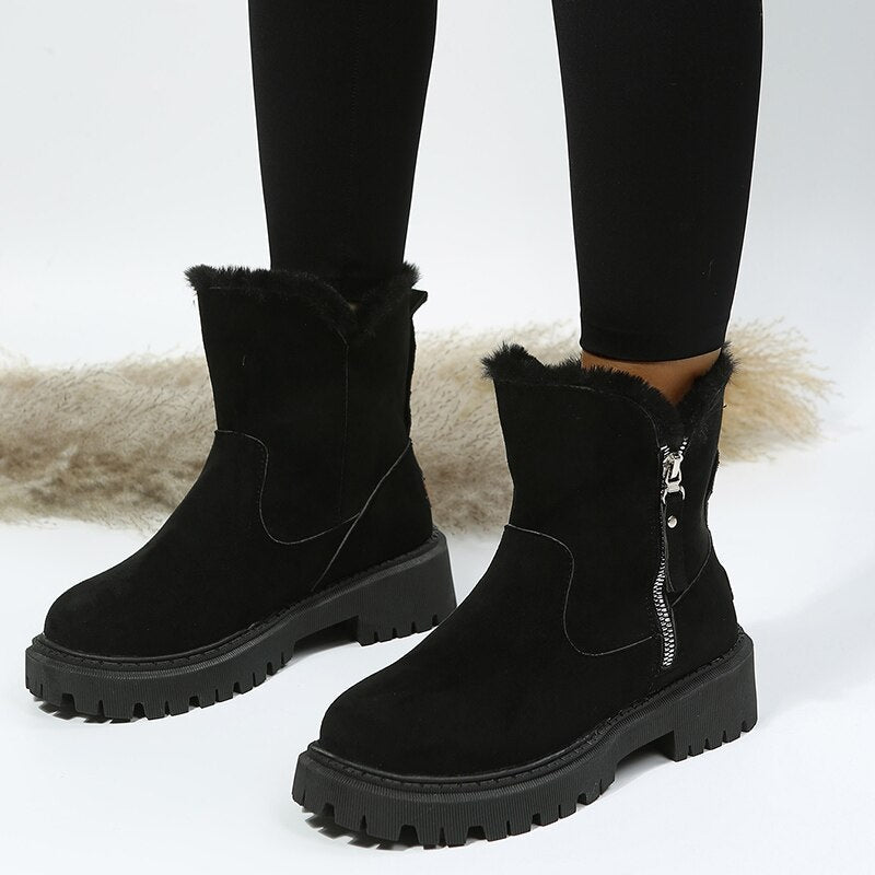Elena - Botas de invierno para mujer con cremallera lateral