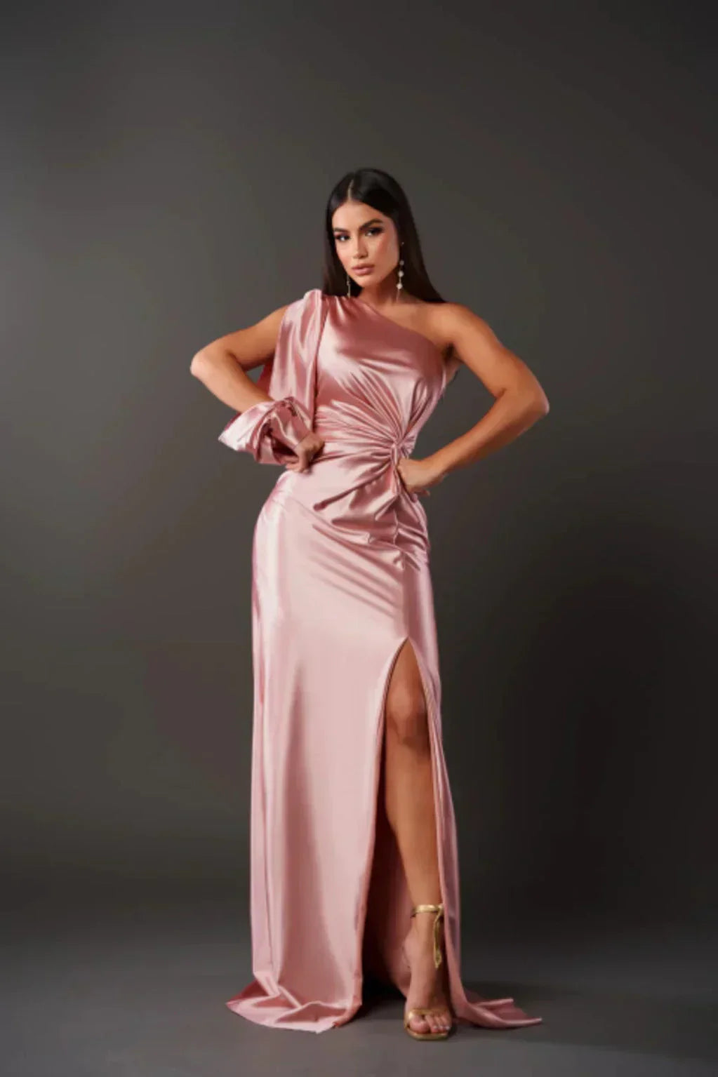 Isadora - Vestido largo de fiesta para mujer con abertura lateral