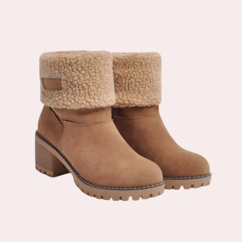 Daniela - Botas de invierno para mujer con forro cálido y tacón ancho