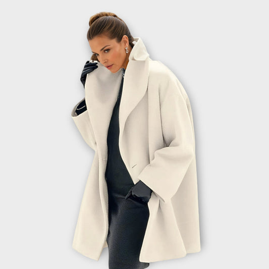 Paola - Abrigo de lana para mujer oversize color púrpura
