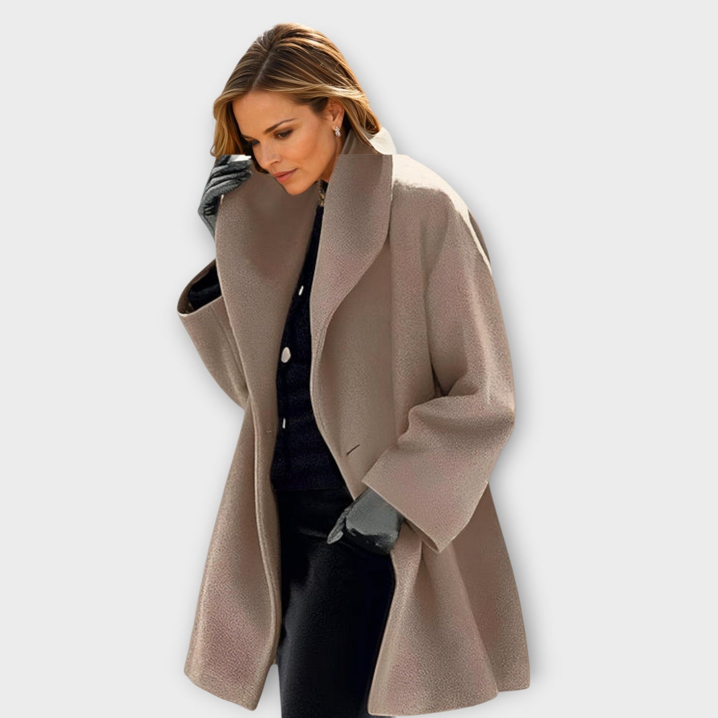 Paola - Abrigo de lana para mujer oversize color púrpura