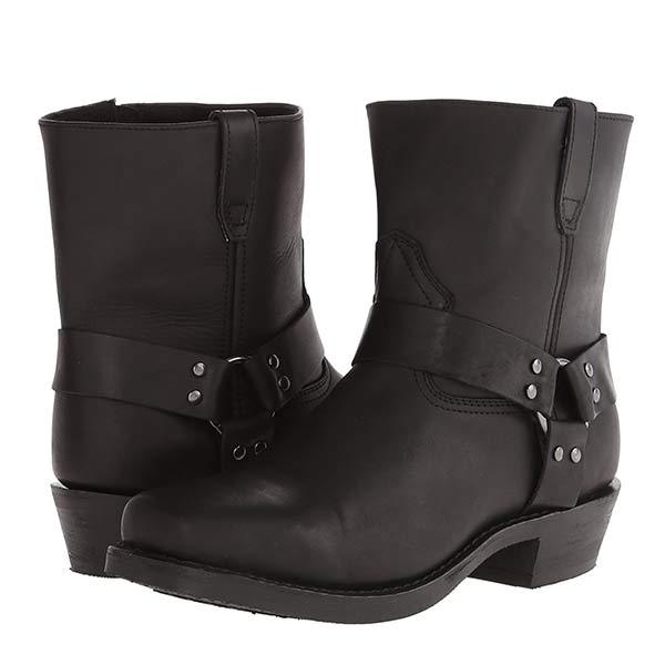 León - Botas cortas de hombre estilo motero con tacón bajo