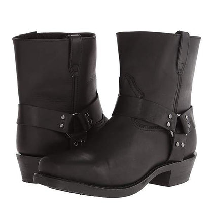 León - Botas cortas de hombre estilo motero con tacón bajo