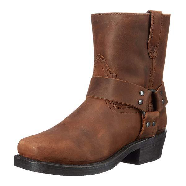 León - Botas cortas de hombre estilo motero con tacón bajo