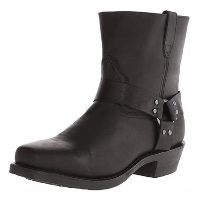 León - Botas cortas de hombre estilo motero con tacón bajo