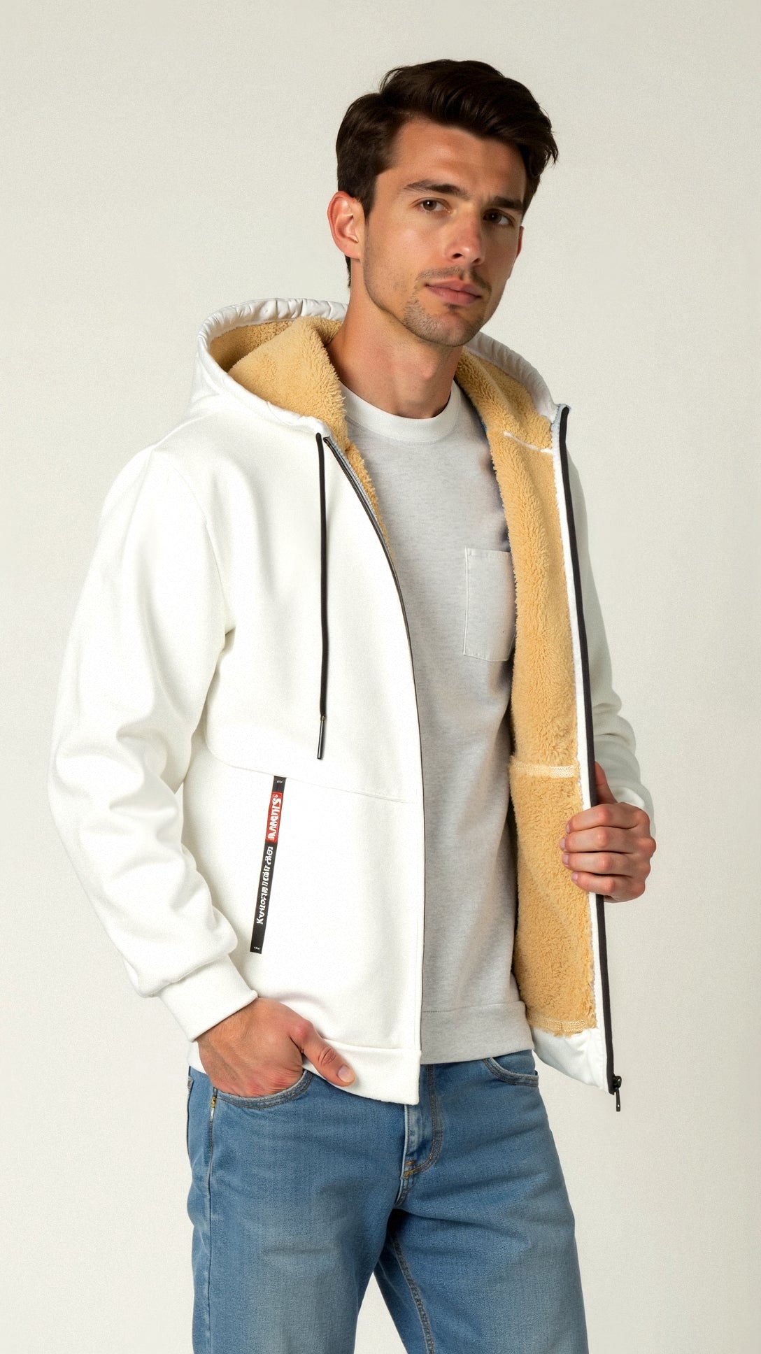 Marco - Sudadera con capucha para hombre forrada