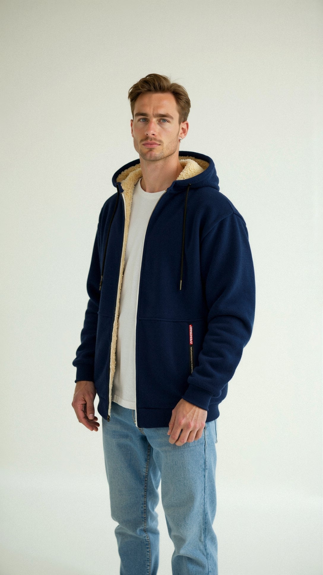 Marco - Sudadera con capucha para hombre forrada