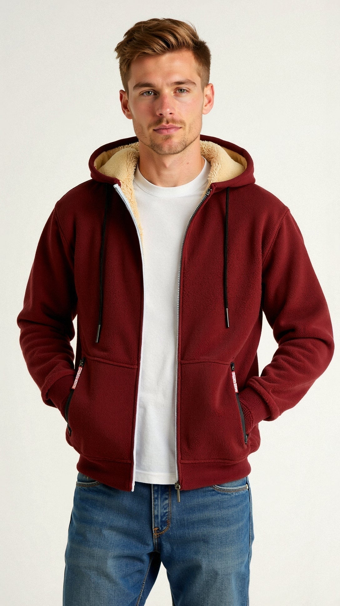 Marco - Sudadera con capucha para hombre forrada