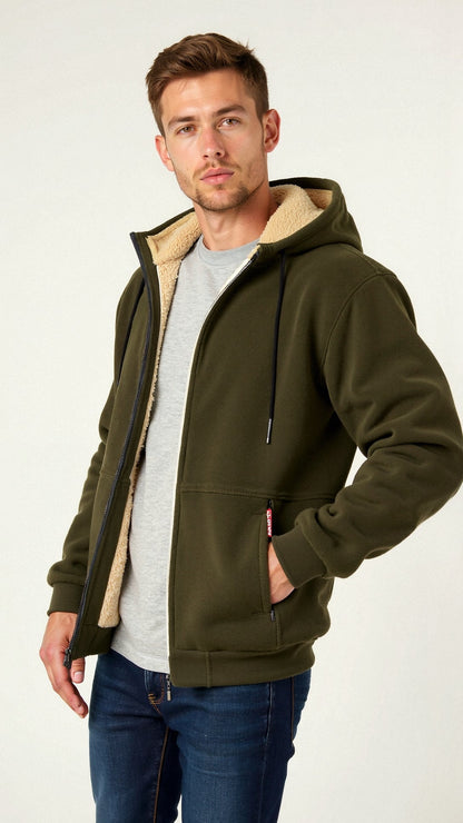 Marco - Sudadera con capucha para hombre forrada