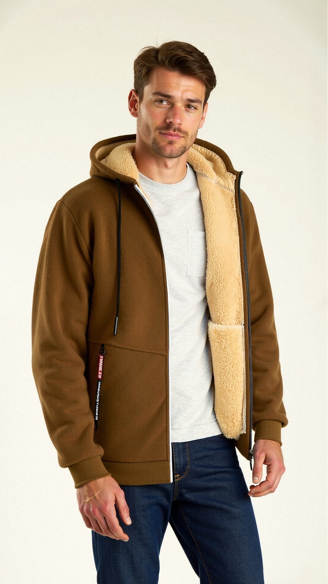 Marco - Sudadera con capucha para hombre forrada