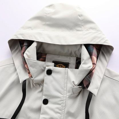 Sergio - Chaqueta técnica con capucha y múltiples bolsillos para hombre