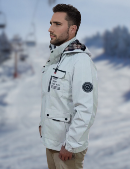 Sergio - Chaqueta técnica con capucha y múltiples bolsillos para hombre