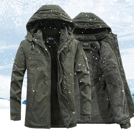 Diego - Chaqueta con capucha para hombre forrada en borrego