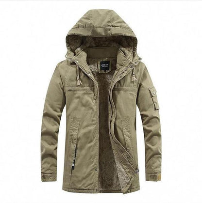 Diego - Chaqueta con capucha para hombre forrada en borrego