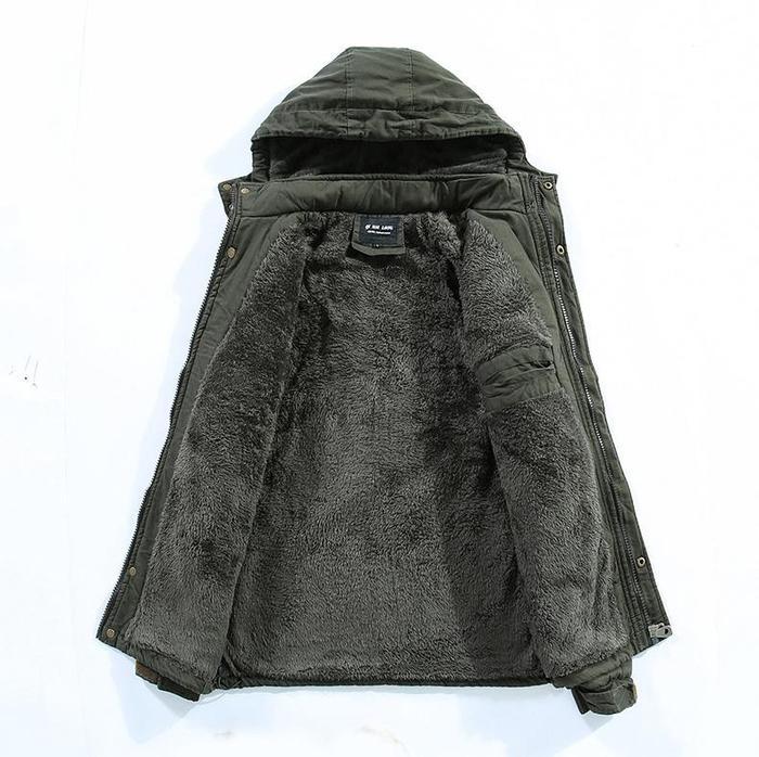 Diego - Chaqueta con capucha para hombre forrada en borrego