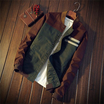 Ricardo - Chaqueta varsity con botones a presión para hombre