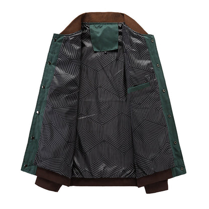 Ricardo - Chaqueta varsity con botones a presión para hombre
