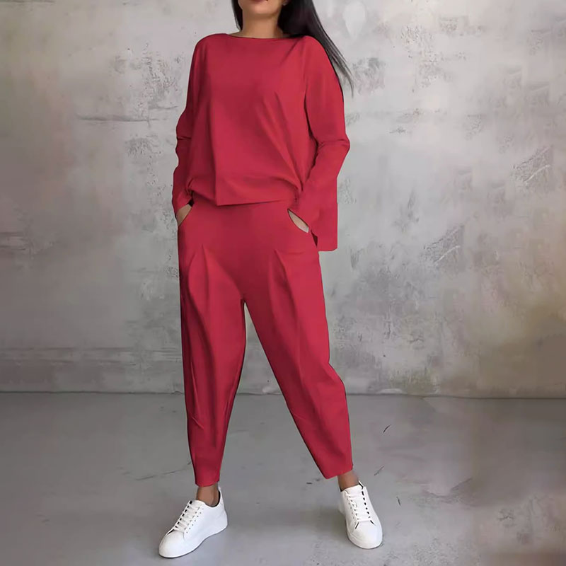 Carla - Conjunto de mujer dos piezas con blusa y pantalón