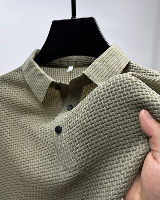 Adrián - Camisa de hombre manga larga con textura y cuello
