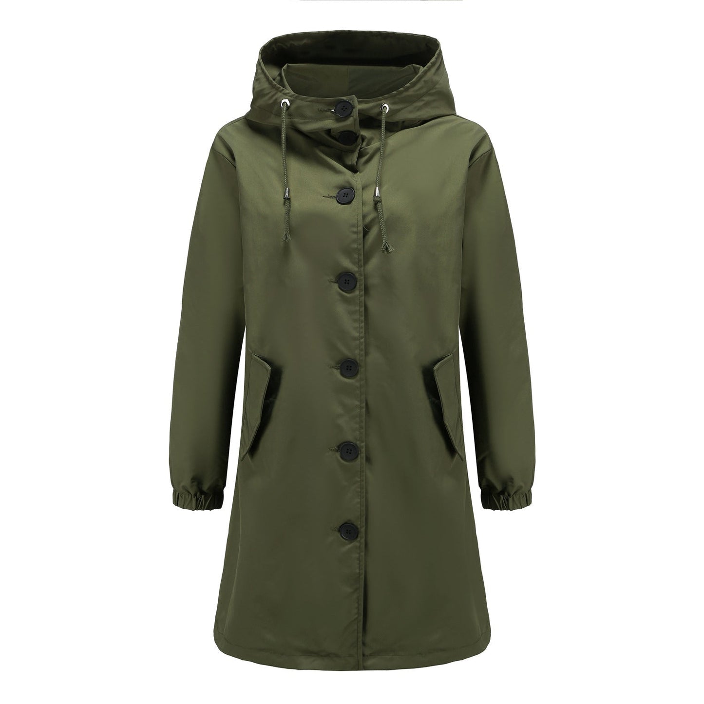 Valeria - Chaqueta impermeable verde con capucha para mujer