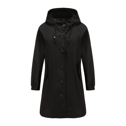 Valeria - Chaqueta impermeable verde con capucha para mujer