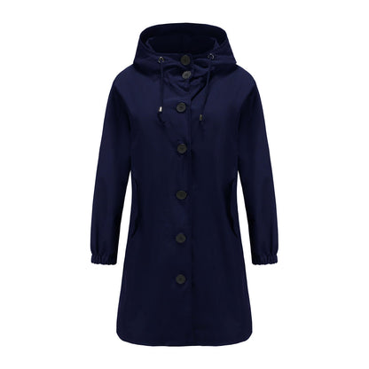 Valeria - Chaqueta impermeable verde con capucha para mujer