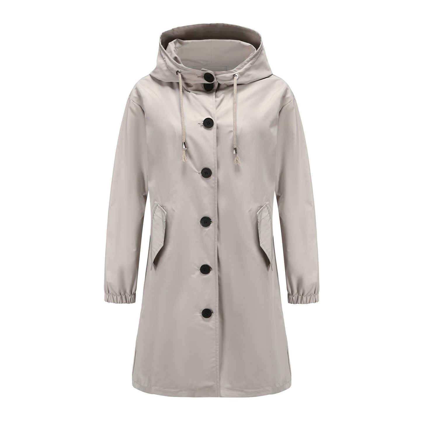 Valeria - Chaqueta impermeable verde con capucha para mujer