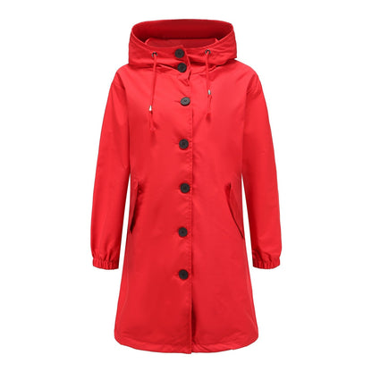 Valeria - Chaqueta impermeable verde con capucha para mujer