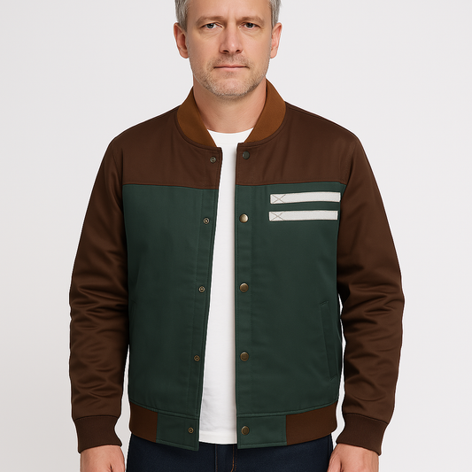 Ricardo - Chaqueta varsity con botones a presión para hombre