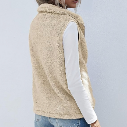 Emma - Chaleco de felpa con cremallera y estilo casual mujer